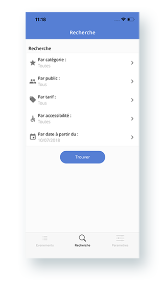 Mockup app agenda rechercher 1